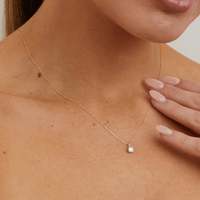 45cm Solitaire Bail Necklace with 0.25ct of Laboratory-Grown Diamonds in 9kt Yellow Gold Pendants Bevilles 