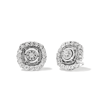 Miracle Halo Stud Earrings with 0.10tw of Diamonds in Sterling Silver Earrings Bevilles 