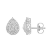 Miracle Set Pear Shaped Stud Earrings with 0.15tw of Diamonds in Sterling Silver Earrings Bevilles 