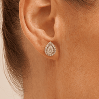 Miracle Set Pear Shaped Stud Earrings with 0.15tw of Diamonds in Sterling Silver Earrings Bevilles 