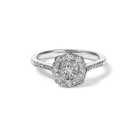 Round Shape Cluster Halo Ring with 0.15tw of Diamonds in Sterling Silver Rings Bevilles 
