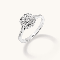 Round Shape Cluster Halo Ring with 0.15tw of Diamonds in Sterling Silver Rings Bevilles 