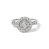 Round Shape Halo Ring with 0.15tw of Diamonds in Sterling Silver Rings Bevilles 