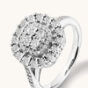 Round Brilliant Cut Miracle Set Cluster Ring with 0.15tw of Diamonds in Sterling Silver Rings Bevilles 