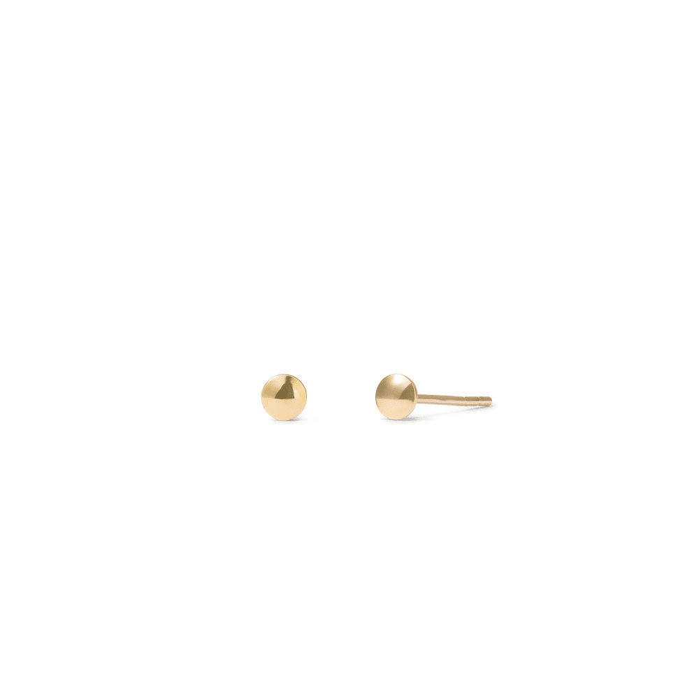9ct Gold Flat Circle Stud Earrings – Round Disc, Butterfly Backs, No Stone, Jewellerybox