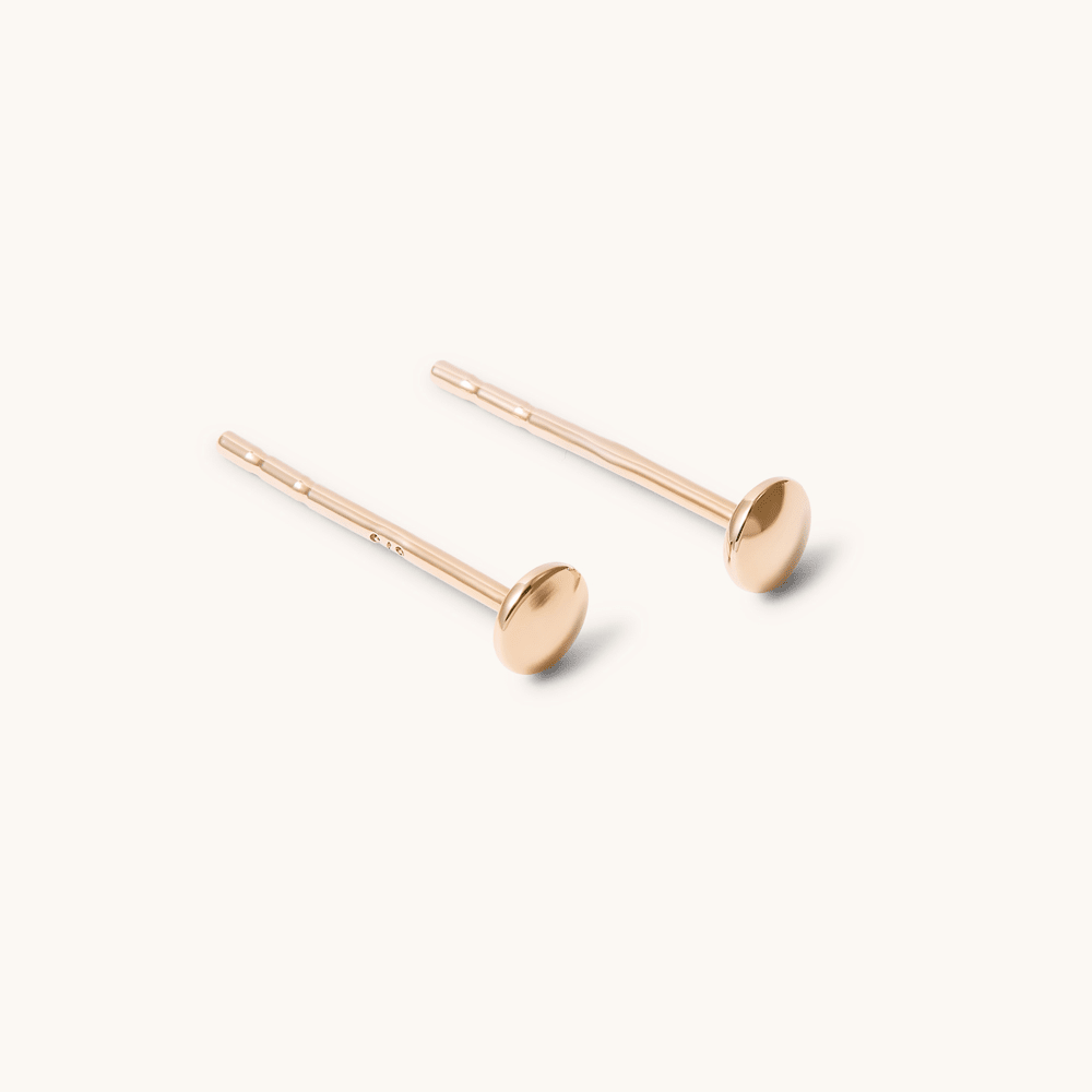 Disc Stud Earrings in 9kt Yellow Gold Earrings Bevilles 