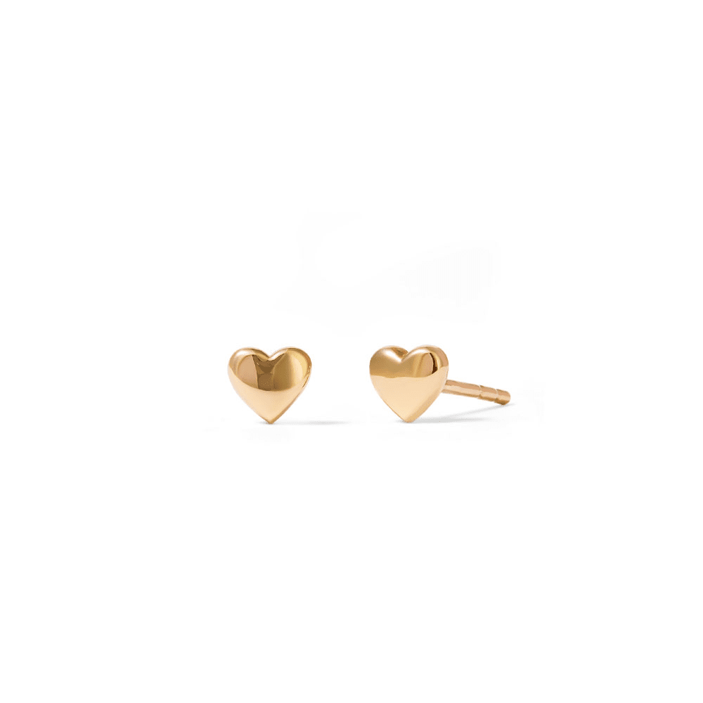 Heart Stud Earrings in 9kt Yellow Gold Earrings Bevilles 