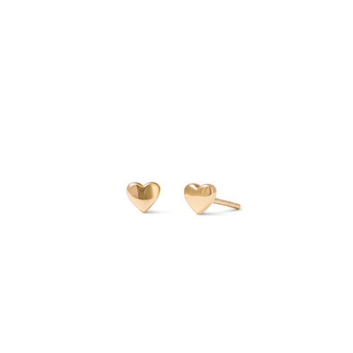 Heart Stud Earrings in 9kt Yellow Gold Earrings Bevilles 