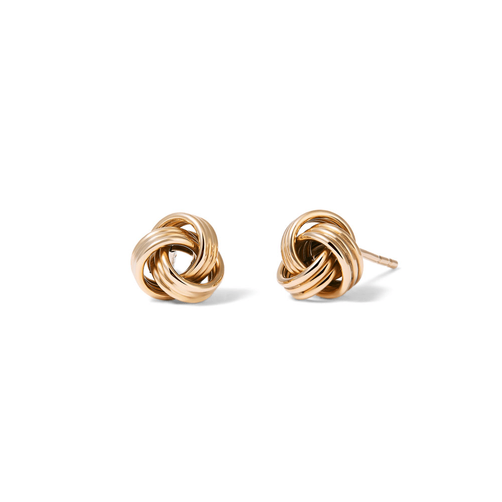 8mm Knot Stud Earrings in 9kt Yellow Gold Earrings Bevilles 