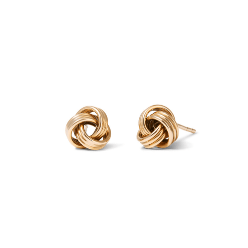 8mm Knot Stud Earrings in 9kt Yellow Gold Earrings Bevilles 