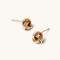 8mm Knot Stud Earrings in 9kt Yellow Gold Earrings Bevilles 