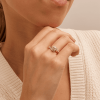 Solitaire Swirl Shoulder Ring with 0.70tw of Laboratory-Grown Diamonds in 9kt Yellow Gold Rings Bevilles 