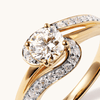 Solitaire Swirl Shoulder Ring with 0.70tw of Laboratory-Grown Diamonds in 9kt Yellow Gold Rings Bevilles 