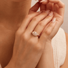 Three Stone Swirl Shoulder Ring with 1.00tw of Laboratory-Grown Diamonds in 9kt Yellow Gold Rings Bevilles 