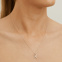 45cm K Initial Pendant Necklace with 0.05tw of Laboratory-Grown Diamonds in Sterling Silver and Platinum Pendants Bevilles 