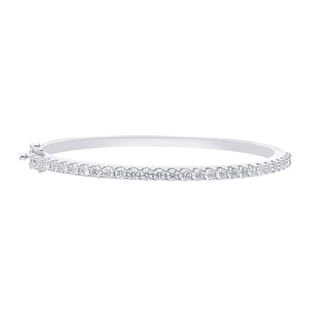 60mm Pavé Bangle with 2.50tw of Laboratory-Grown Diamonds in Sterling Silver and Platinum Bangles Bevilles 