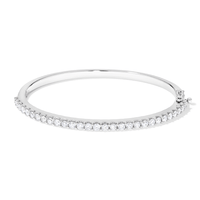 60mm Pavé Bangle with 2.50tw of Laboratory-Grown Diamonds in Sterling Silver and Platinum Bangles Bevilles 