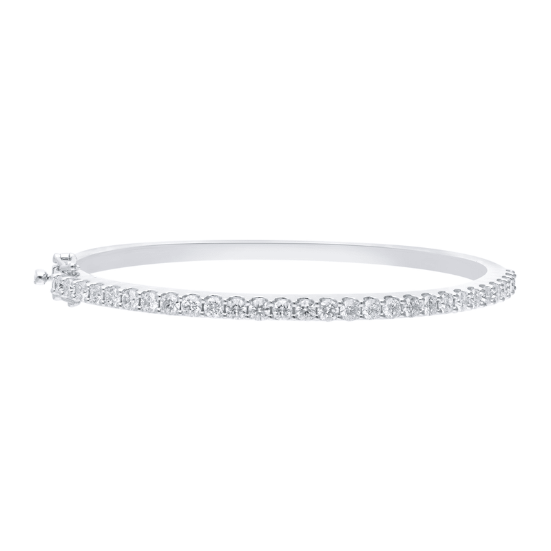 60mm Pavé Bangle with 2.50tw of Laboratory-Grown Diamonds in Sterling Silver and Platinum Bangles Bevilles 