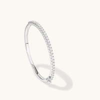 60mm Pavé Bangle with 2.50tw of Laboratory-Grown Diamonds in Sterling Silver and Platinum Bangles Bevilles 