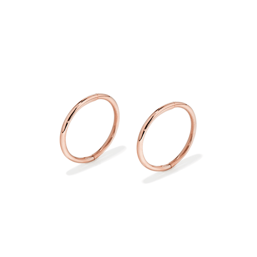 12mm Sleeper Earrings in 9kt Rose Gold Earrings Bevilles 