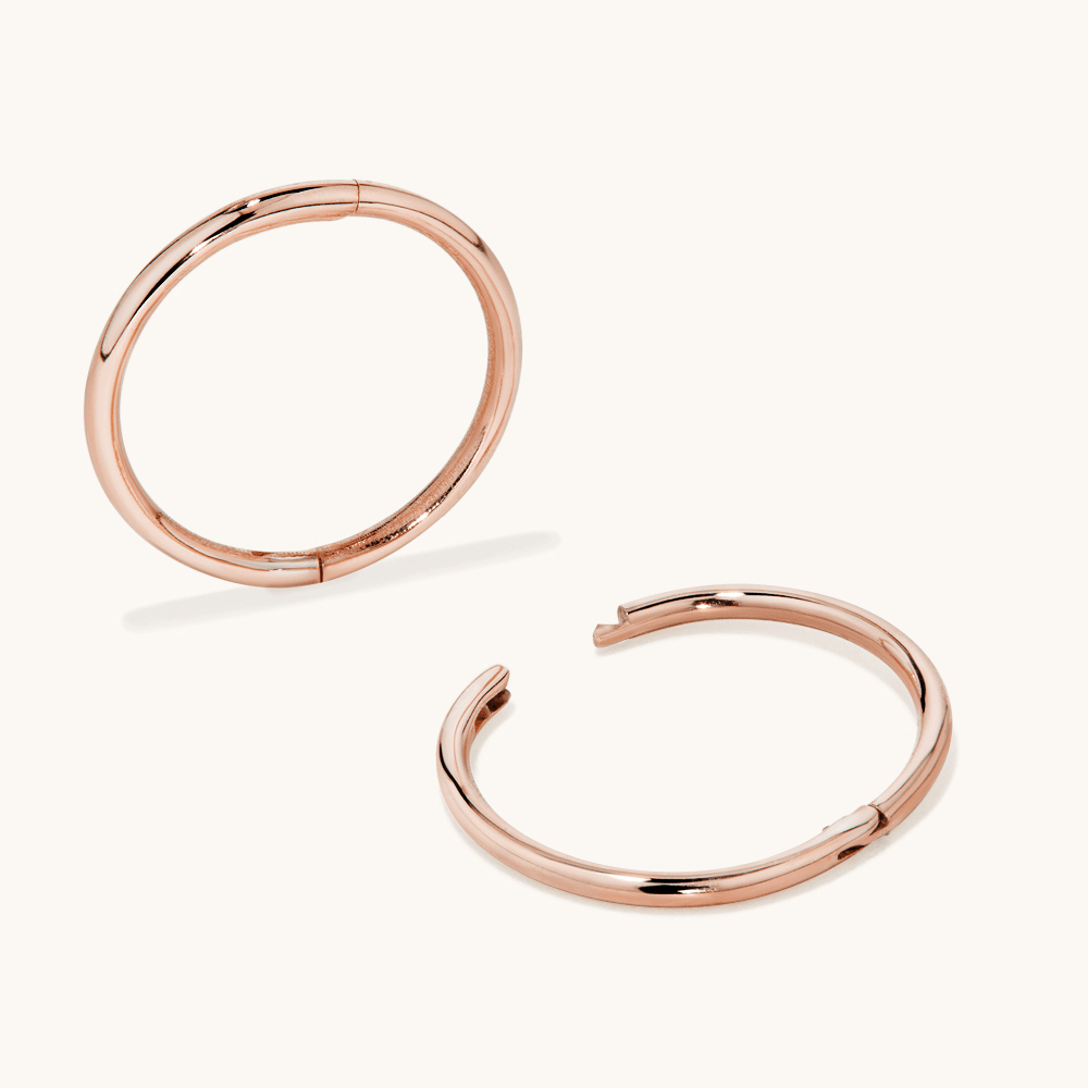 12mm Sleeper Earrings in 9kt Rose Gold Earrings Bevilles 