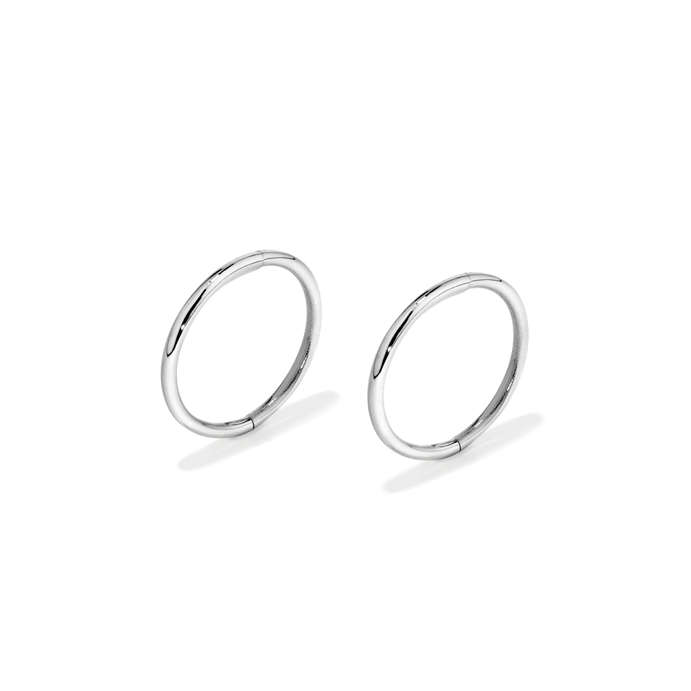 12mm Sleeper Earrings in 9kt White Gold Earrings Bevilles 