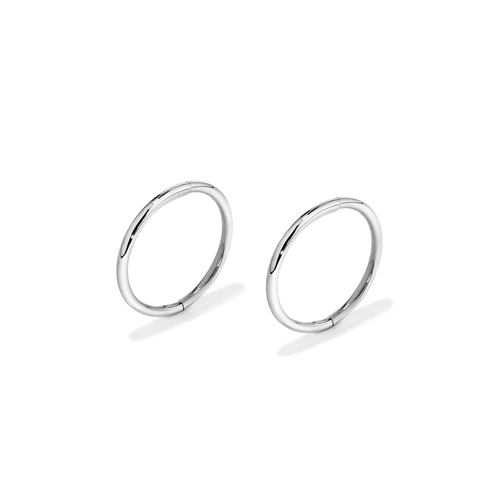 12mm Sleeper Earrings in 9kt White Gold Earrings Bevilles 