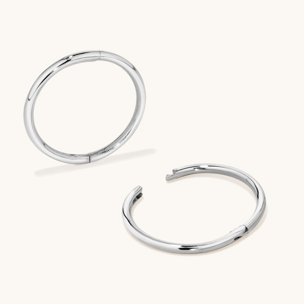 12mm Sleeper Earrings in 9kt White Gold Earrings Bevilles 
