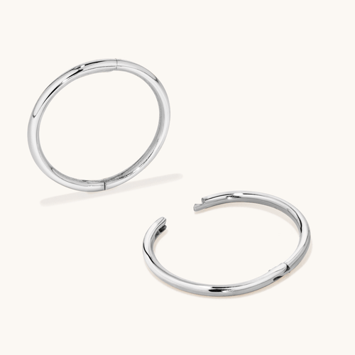 12mm Sleeper Earrings in 9kt White Gold Earrings Bevilles 