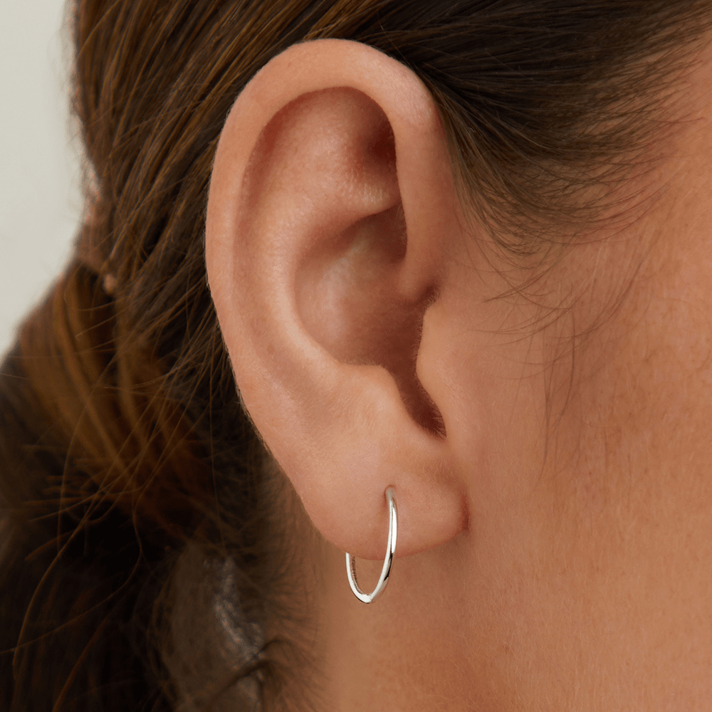 12mm Sleeper Earrings in 9kt White Gold Earrings Bevilles 