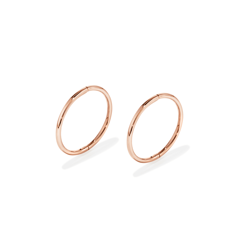 14mm Sleeper Earrings in 9kt Rose Gold Earrings Bevilles 