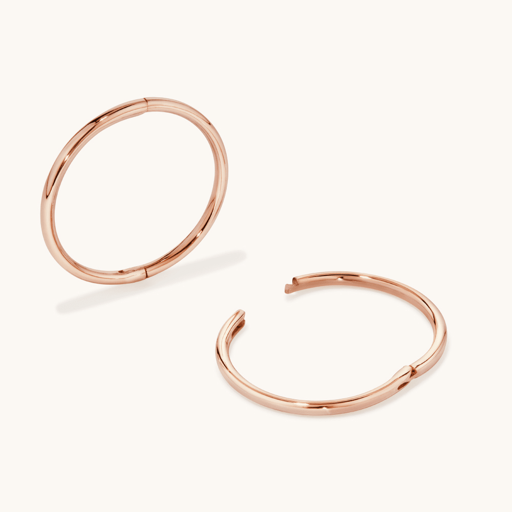 14mm Sleeper Earrings in 9kt Rose Gold Earrings Bevilles 