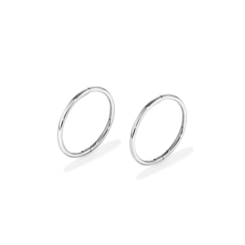 14mm Sleeper Earrings in 9kt White Gold Earrings Bevilles 
