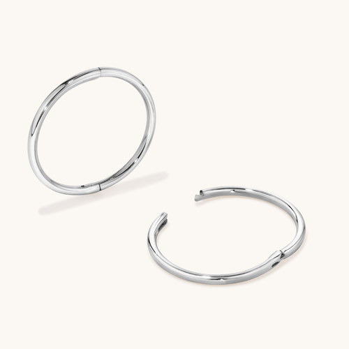 14mm Sleeper Earrings in 9kt White Gold Earrings Bevilles 