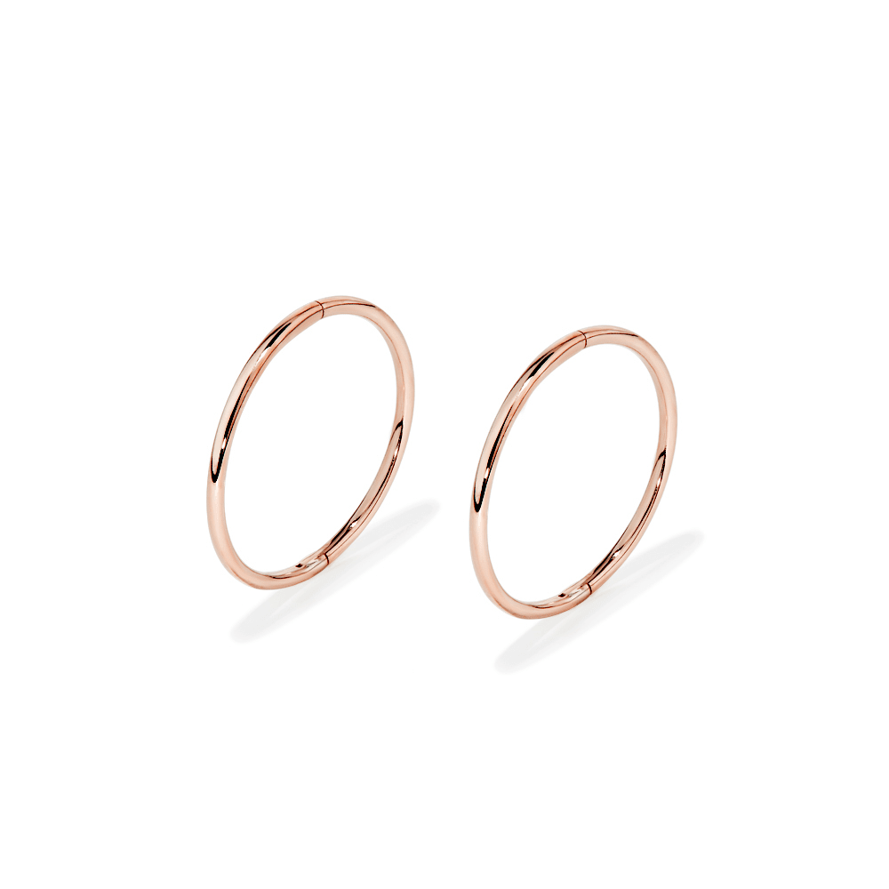 16mm Sleeper Earrings in 9kt Rose Gold Earrings Bevilles 