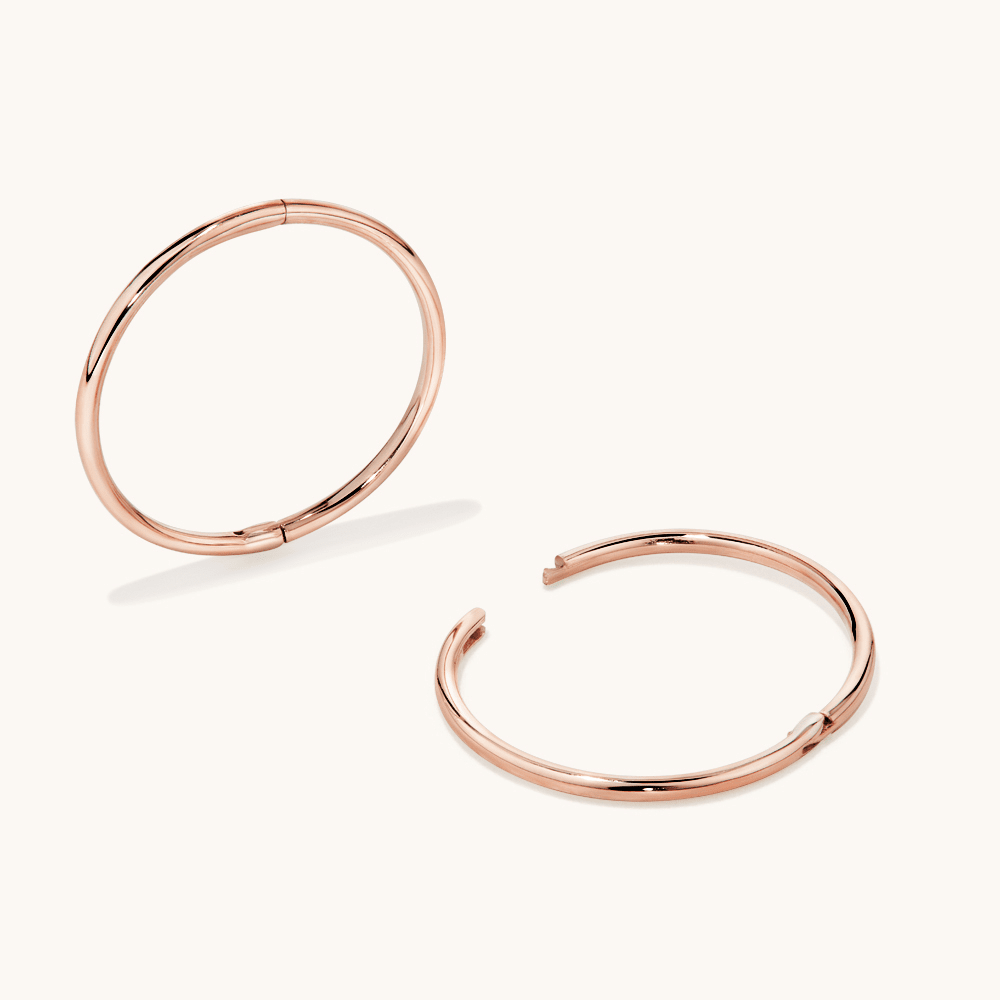 16mm Sleeper Earrings in 9kt Rose Gold Earrings Bevilles 