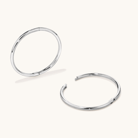 16mm Sleeper Earrings in 9kt White Gold Earrings Bevilles 