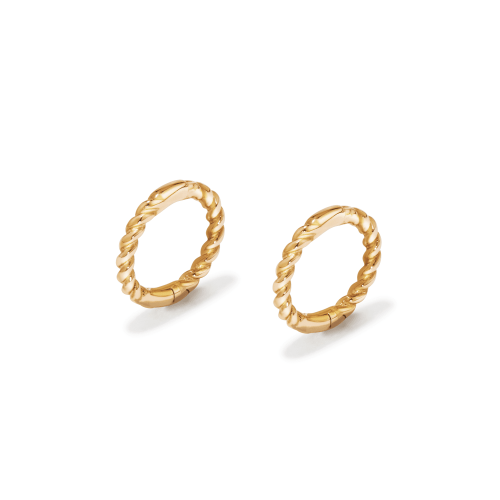 6mm Twist Sleeper Earrings in 9kt Yellow Gold Earrings Bevilles 