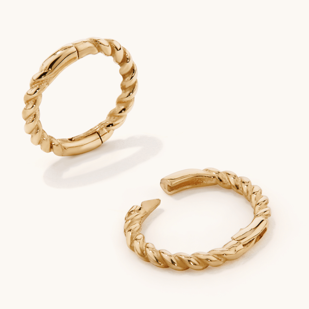 6mm Twist Sleeper Earrings in 9kt Yellow Gold Earrings Bevilles 