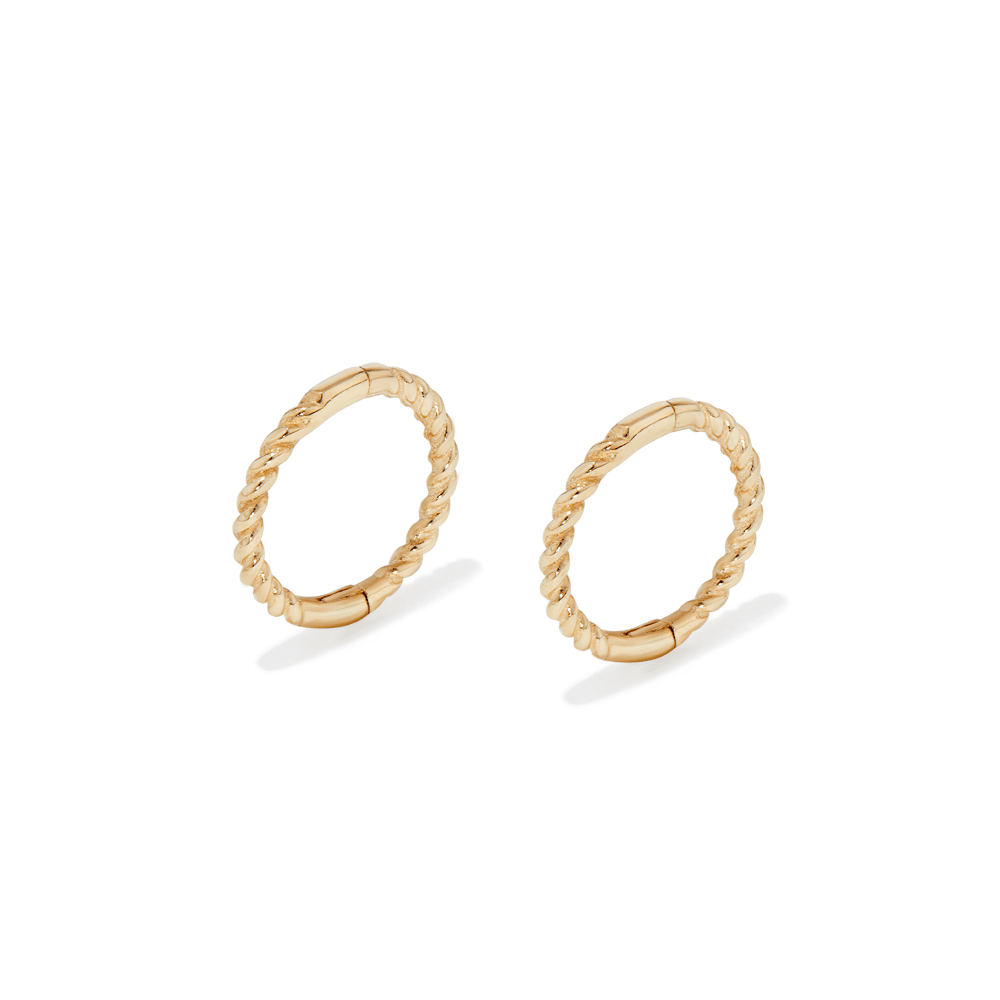 8mm Twist Sleeper Earrings in 9kt Yellow Gold Earrings Bevilles 