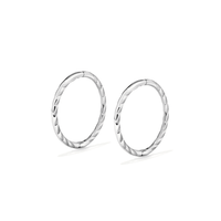 12mm Twist Sleeper Earrings in 9kt White Gold Earrings Bevilles 