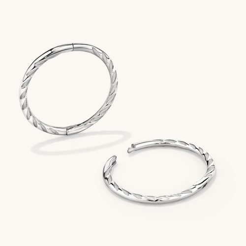 12mm Twist Sleeper Earrings in 9kt White Gold Earrings Bevilles 