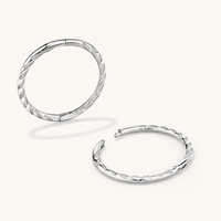 12mm Twist Sleeper Earrings in 9kt White Gold Earrings Bevilles 
