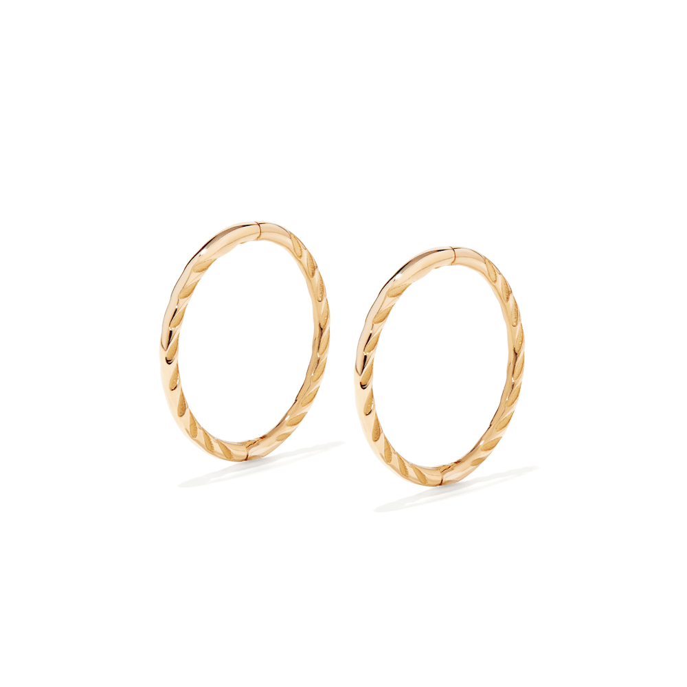 12mm Twist Sleeper Earrings in 9kt Yellow Gold Earrings Bevilles 