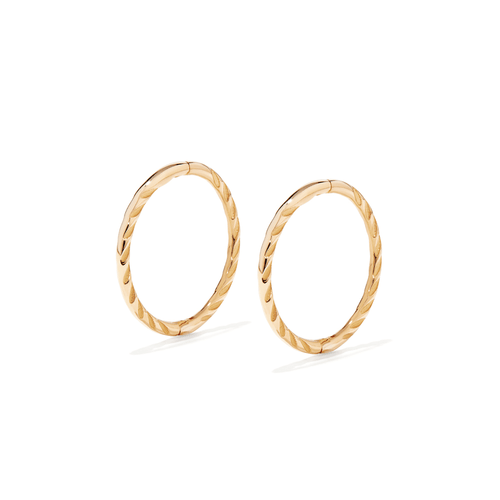 12mm Twist Sleeper Earrings in 9kt Yellow Gold Earrings Bevilles 