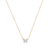 45cm Cluster Butterfly Pendant Necklace with 0.03tw of Laboratory-Grown Diamonds in 9kt Yellow Gold Pendants Bevilles 