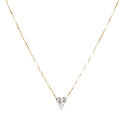 45cm Cluster Heart Pendant Necklace with 0.06tw of Laboratory-Grown Diamonds in 9kt Yellow Gold Pendants Bevilles 