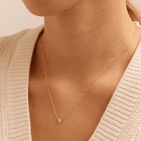 45cm Cluster Heart Pendant Necklace with 0.06tw of Laboratory-Grown Diamonds in 9kt Yellow Gold Pendants Bevilles 