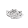 Round Shaped Halo Ring with 1.00tw of Laboratory-Grown Diamonds in Sterling Silver and Platinum Rings Bevilles 