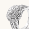 Round Shaped Halo Ring with 1.00tw of Laboratory-Grown Diamonds in Sterling Silver and Platinum Rings Bevilles 